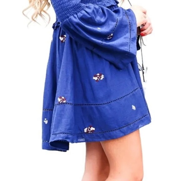 Free People COUNTING DAISES
Smocked Embroidered Off Shoulder Mini Dress - Picture 8 of 12